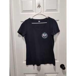 Pacific Wave‎ Surf Shop Santa Cruz Calif Black Vneck T-Shirt Size XLARGE Women's